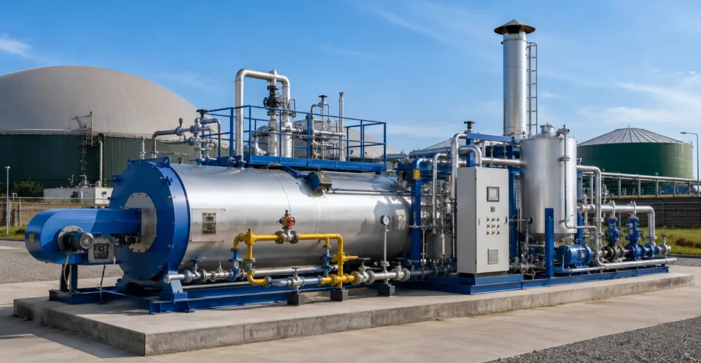 Biogas boilers & thermal heaters manufacturer supplier exporter installation contractor by Mechwat for Biogas Handling & Utilization.