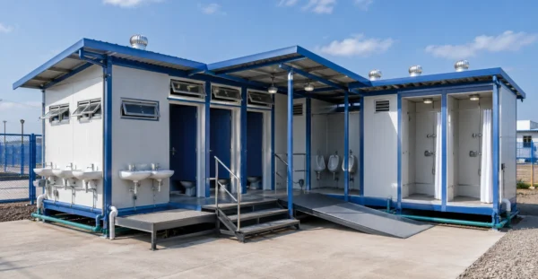 Camp & labor sanitation units manufacturer supplier exporter installation contractor by Mechwat for PREFAB SANITATION INFRASTRUCTURE.