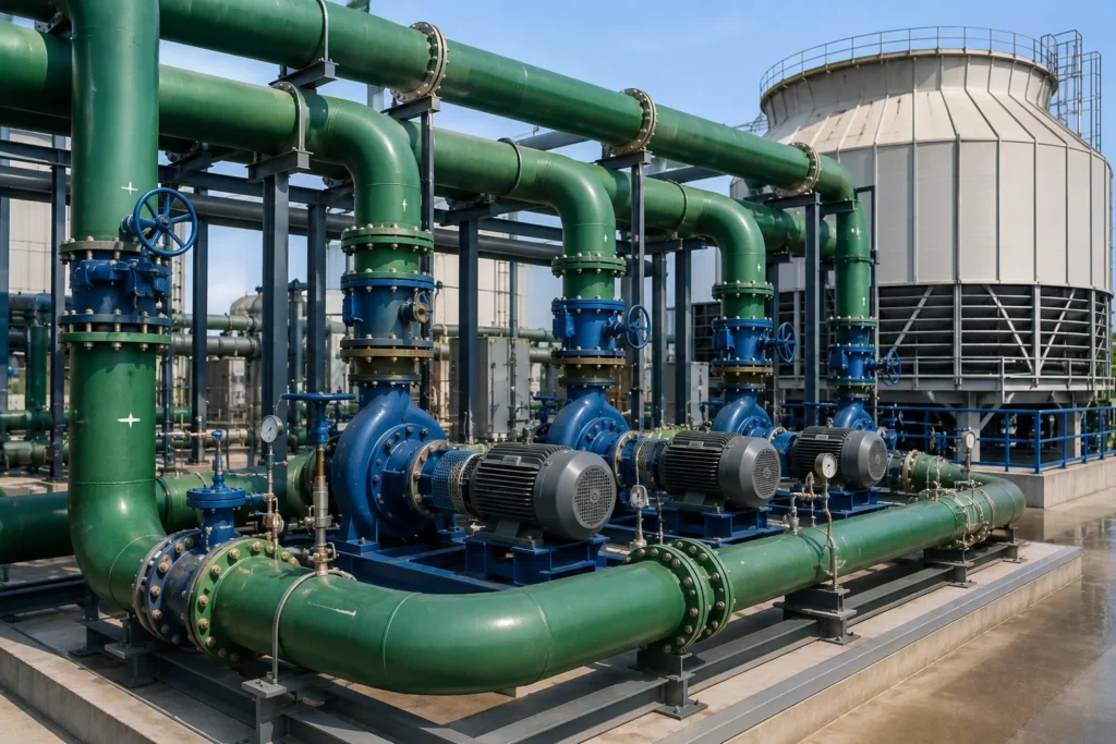Cooling water circulation networks designed, manufactured and supplied by Mechwat for Engineering Utility, THERMAL & ENERGY UTILITIES and Cooling applications