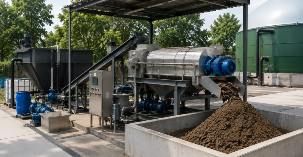 Digestate dewatering systems manufacturer supplier exporter installation contractor by Mechwat for DIGESTATE, SLURRY & NUTRIENT RECOVERY SYSTEMS.
