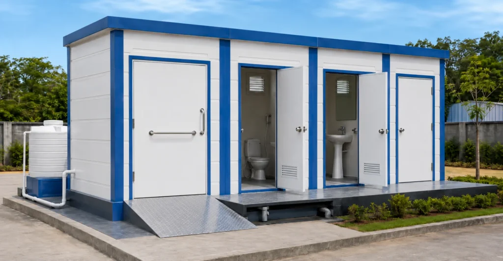 Mechwat designs, manufactures, supplies, exports and installs frp / hdpe sanitation cabins for plastic offset–linked sanitation products, plastic & material offset systems (sanitation infra) and turnkey infrastructure projects with RFQ, datasheet and BOQ support.