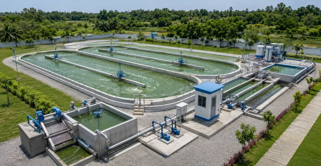 High Rate Algal Ponds (HRAP) manufacturer supplier exporter installation contractor by Mechwat for ALGAL & NATURE-BASED SANITATION SYSTEMS.
