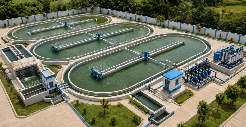 Raceway Ponds manufacturer supplier exporter installation contractor by Mechwat for ALGAL & NATURE-BASED SANITATION SYSTEMS.