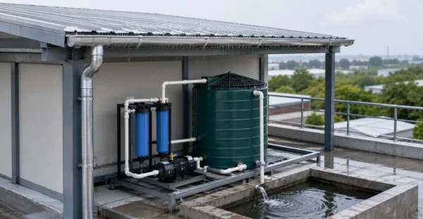 Rainwater harvesting roof system manufacturer supplier exporter installation contractor by Mechwat for Water Credit Enabled Units.