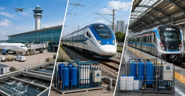 Airports, Railways & Metro manufacturer supplier exporter installation contractor by Mechwat for Modular & Packaged Plants.