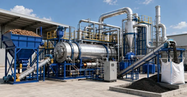 Biochar systems (with LCA lens) designed, manufactured and supplied by Mechwat for Waste Management, Advanced Waste Treatment Technologies and Thermochemical applications