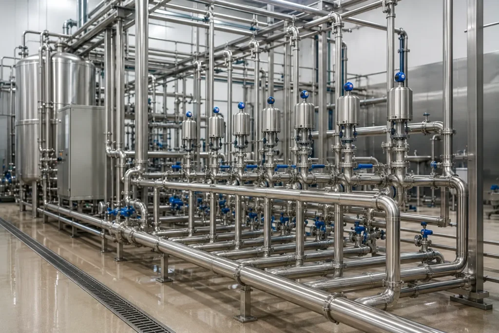 CIP supply & return loops manufacturer supplier exporter installation contractor by Mechwat for Hygienic Piping (Food / Dairy / Pharma).