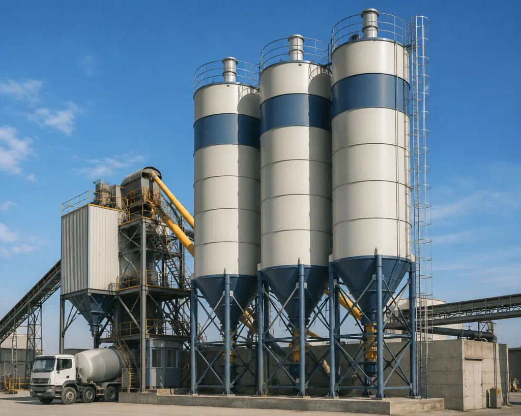 Cement & fly ash silos manufacturer supplier exporter installation contractor by Mechwat for Bulk Solids Storage.