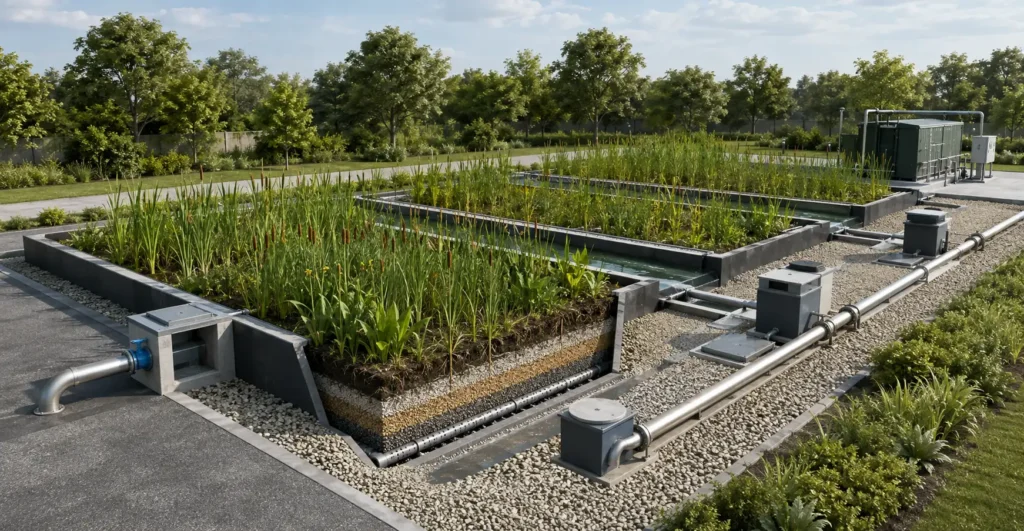 Constructed Wetlands manufacturer supplier exporter installation contractor by Mechwat for Modular & Packaged Plants.