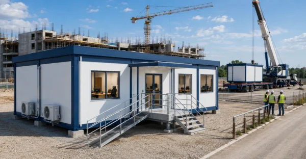 Construction site office deployment service provider, manufacturer, supplier, exporter and installation contractor by Mechwat for temporary & rapid-deployment infrastructure