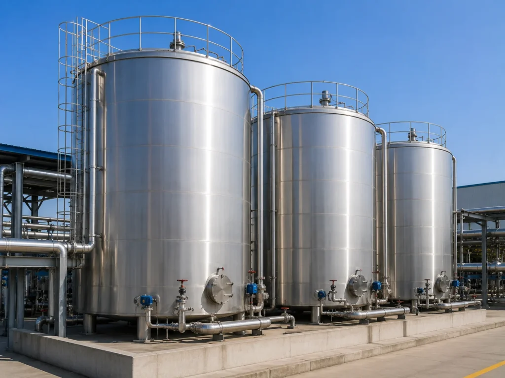 Edible oil & palm oil storage tanks (heated / insulated) manufacturer supplier exporter installation contractor by Mechwat for Liquid Storage.