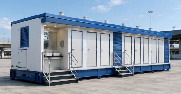 Eight Seater Mobile Washroom Toilet Manufacturer, Supplier, Exporter and Turnkey Installation Company | Mechwat