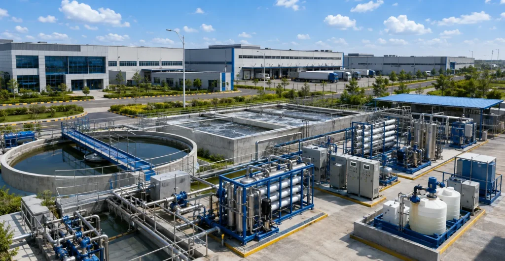 FMCG & Manufacturing Parks manufacturer supplier exporter installation contractor by Mechwat for INDUSTRY-WISE ETP SOLUTIONS.