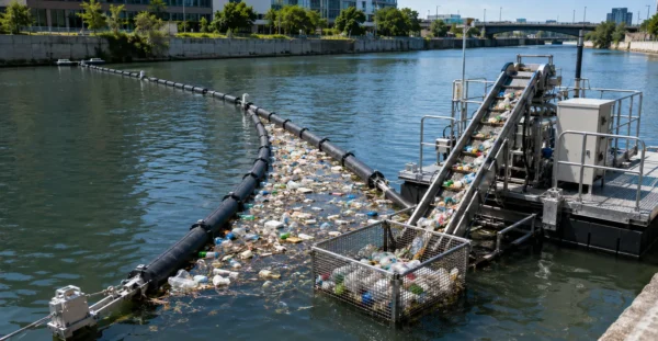 Floating Trash Barriers & Interceptors manufacturer supplier exporter installation contractor by Mechwat for Plastic Credit–Linked Water Solutions.