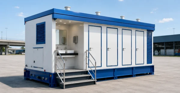 Four Seater Mobile Washroom Toilet Manufacturer, Supplier, Exporter and Turnkey Installation Company | Mechwat
