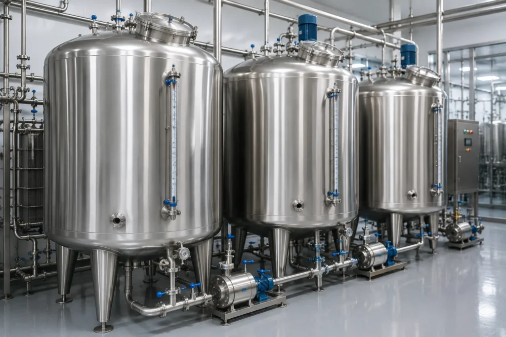 Ghee & butter oil process tanks manufacturer supplier exporter installation contractor by Mechwat for Food, Dairy & Beverage.