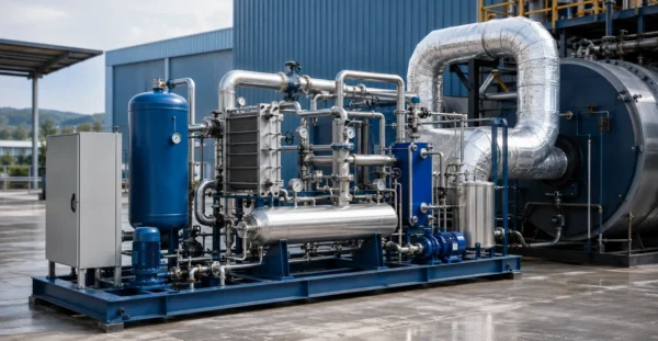 Heat recovery integration designed, manufactured and supplied by Mechwat for Waste Management, Advanced Waste Treatment Technologies and Hybrid Systems applications