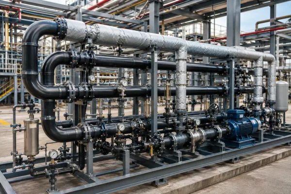 Hot oil & thermal fluid piping manufacturer supplier exporter installation contractor by Mechwat for Industrial & Process Piping.