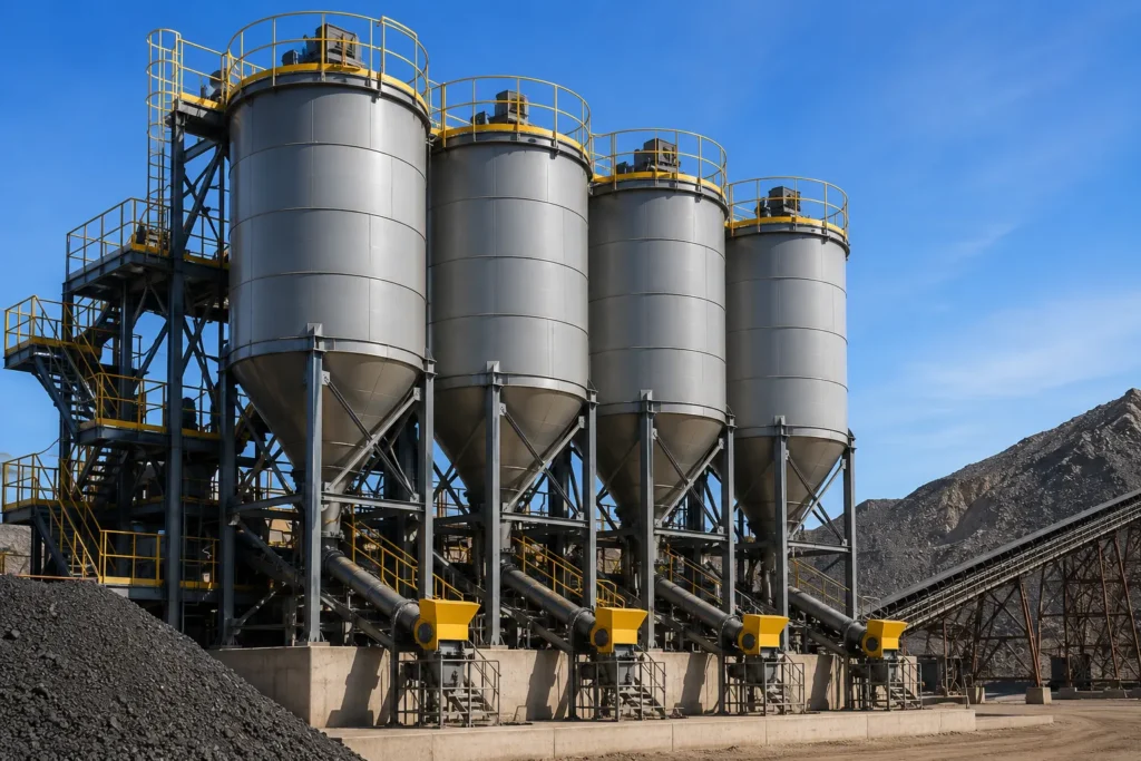 Mineral, ore & mining silos manufacturer supplier exporter installation contractor by Mechwat for Bulk Solids Storage
