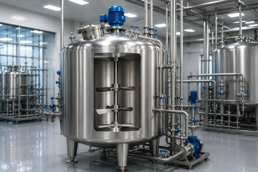 Mixing & blending tanks manufacturer supplier exporter installation contractor by Mechwat for Food, Dairy & Beverage.