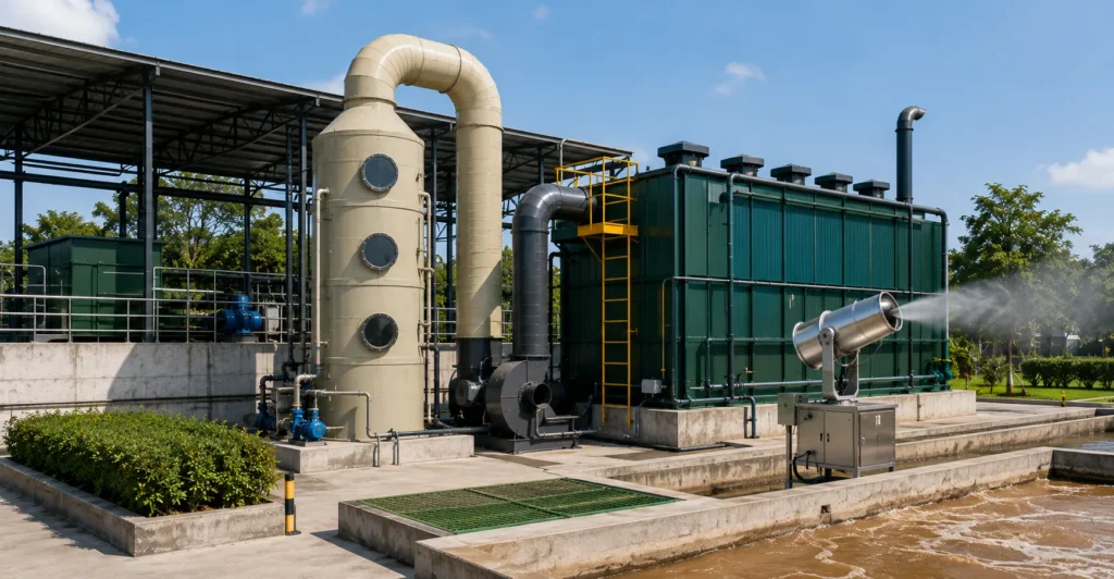 Odour & vector control solutions designed, manufactured and supplied by Mechwat for Waste Management, Organic Waste Processing Systems and Waste Storage, Handling & Logistics Systems applications