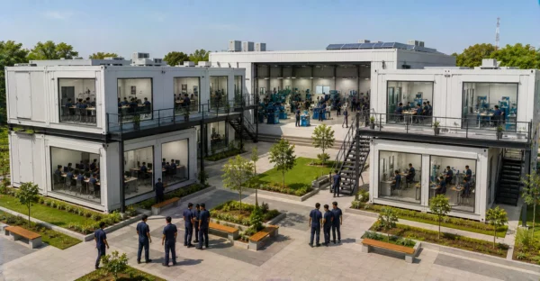 Prefab Industrial Training Mega-Centers manufacturer supplier exporter installation contractor by Mechwat for National Skills & Workforce Acceleration Systems.
