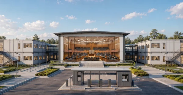 Prefab Temporary Parliament & Assembly Complex manufacturer supplier exporter installation by Mechwat for Rapid Government in a Box Systems projects