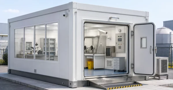 Prefab Radioisotope Handling Laboratory manufacturer supplier exporter installation contractor by Mechwat for Nuclear Medical & Health Infrastructure.