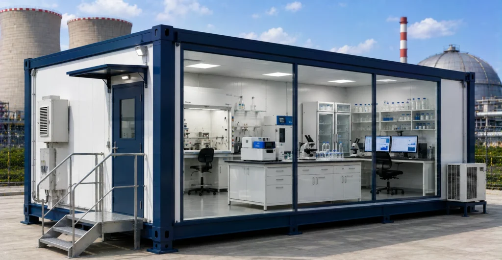 Prefab Nuclear Air & Water Quality Monitoring Lab manufacturer supplier exporter installation contractor by Mechwat for Radiation Monitoring & Environmental Safety.