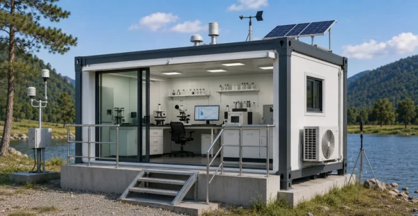 Prefab Water Quality & Eutrophication Monitoring Center manufacturer supplier exporter installation contractor by Mechwat for Prefab Nutrient MRV Labs.
