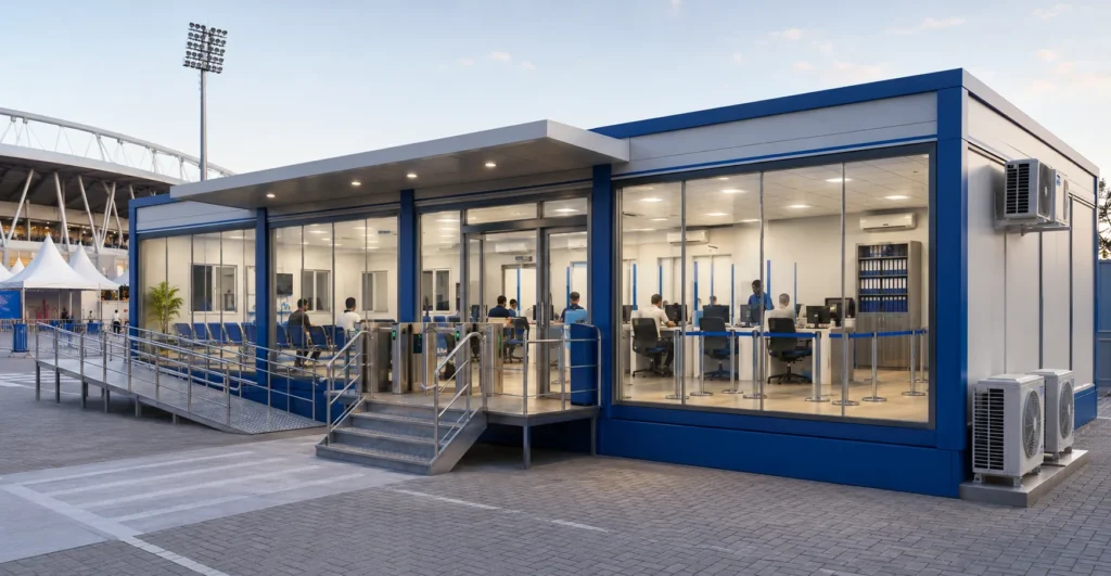 Prefab Accreditation & ID Processing Centers manufacturer supplier exporter installation contractor by Mechwat for Commonwealth Volunteer & Workforce City.
