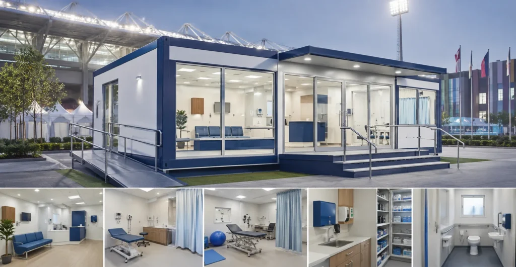 Mechwat is a prefab athlete medical clinic manufacturer, supplier, exporter and installation partner for commonwealth athlete village systems with turnkey Solutions