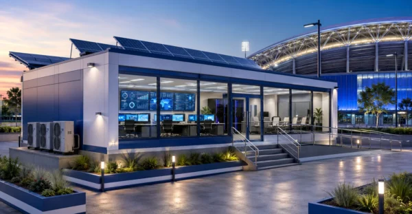 Prefab Games Sustainability Command Center manufacturer supplier exporter installation contractor by Mechwat for Commonwealth Sustainability & ESG Systems.