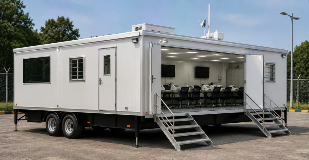 Prefab Mobile Counting Center manufacturer supplier exporter installation contractor by Mechwat for Mobile Election Infrastructure Systems.