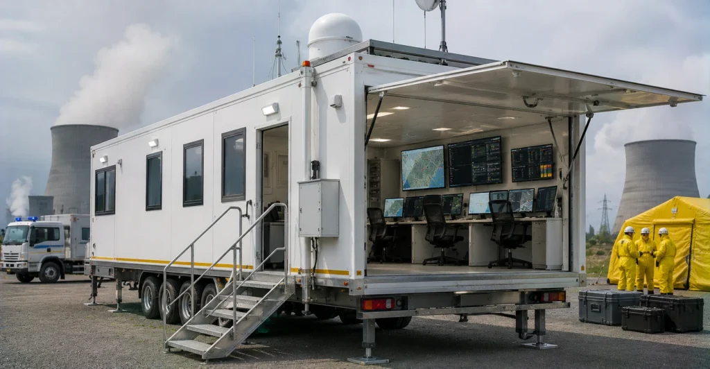 Prefab Nuclear Incident Command Unit manufacturer supplier exporter installation contractor by Mechwat for Mobile Atomic / Radiological Emergency Units.
