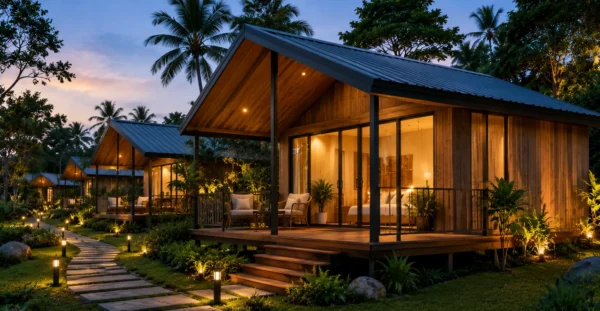 Prefab Resort Cottages manufacturer supplier exporter installation by Mechwat for Housing projects
