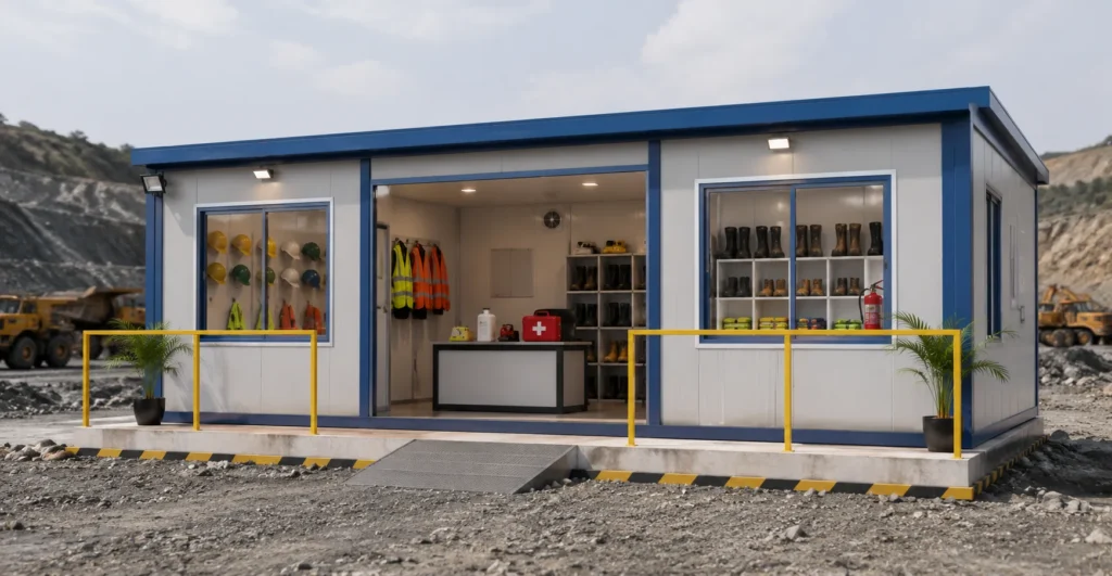 Prefab Safety & PPE Cabin manufacturer supplier exporter installation by Mechwat for Mining projects