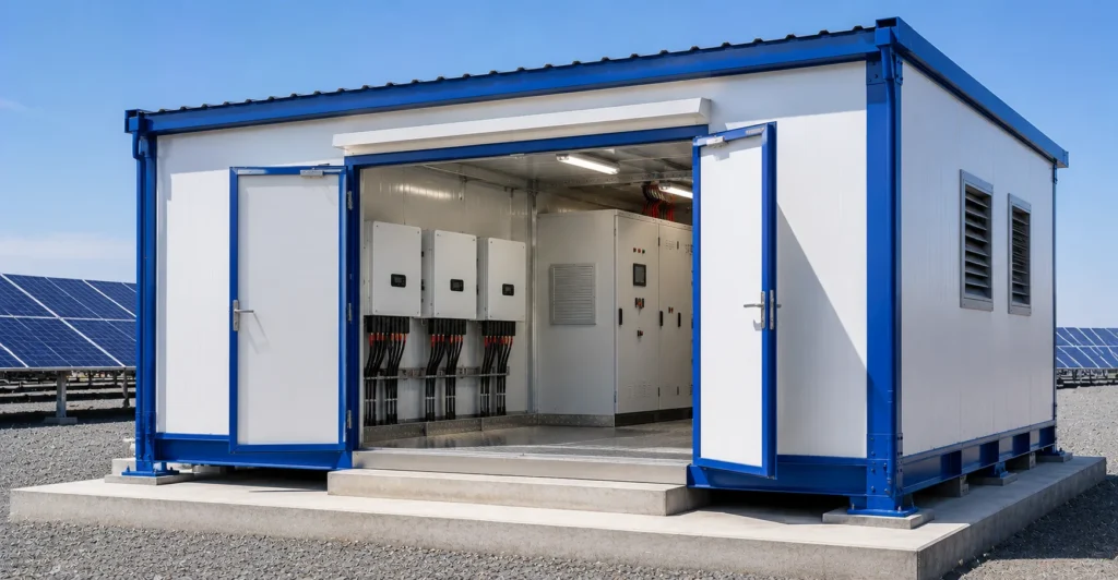 Prefab Solar Inverter Room manufacturer supplier exporter installation contractor by Mechwat for Power.