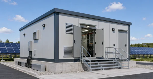 Prefab Solar Inverter Room manufacturer by Mechwat; Prefab Solar Inverter Room supplier for Renewable Energy; prefab prefab solar inverter room installation site