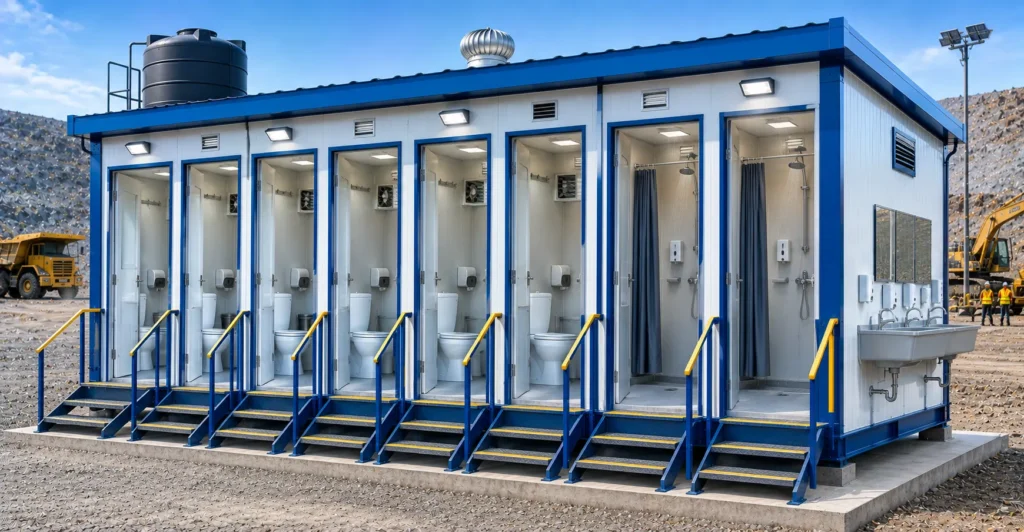 Prefab Toilets & Bathing Units manufacturer supplier exporter installation contractor by Mechwat for Mining.