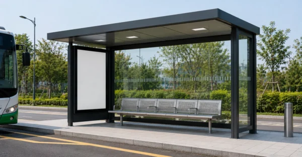Prefab bus shelter manufacturer supplier exporter installation contractor by Mechwat for Road & Transport.