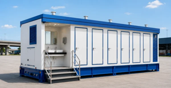 Six Seater Mobile Washroom Toilet Manufacturer, Supplier, Exporter and Turnkey Installation Company | Mechwat