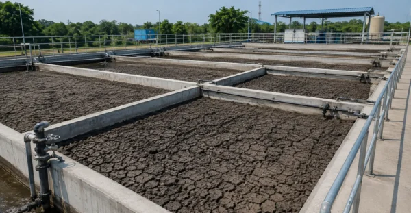 Sludge Drying Beds manufacturer supplier exporter installation contractor by Mechwat for SLUDGE HANDLING & WASTE MANAGEMENT SYSTEMS.