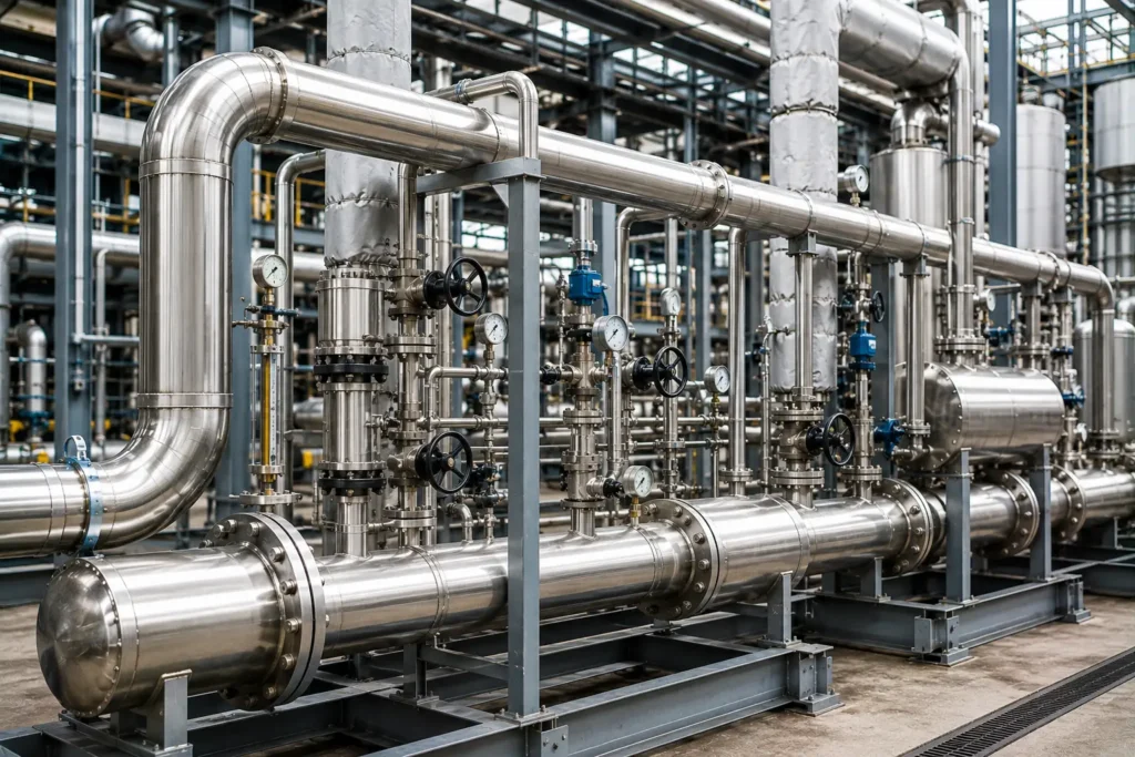 Steam & condensate piping manufacturer supplier exporter installation contractor by Mechwat for Industrial & Process Piping.
