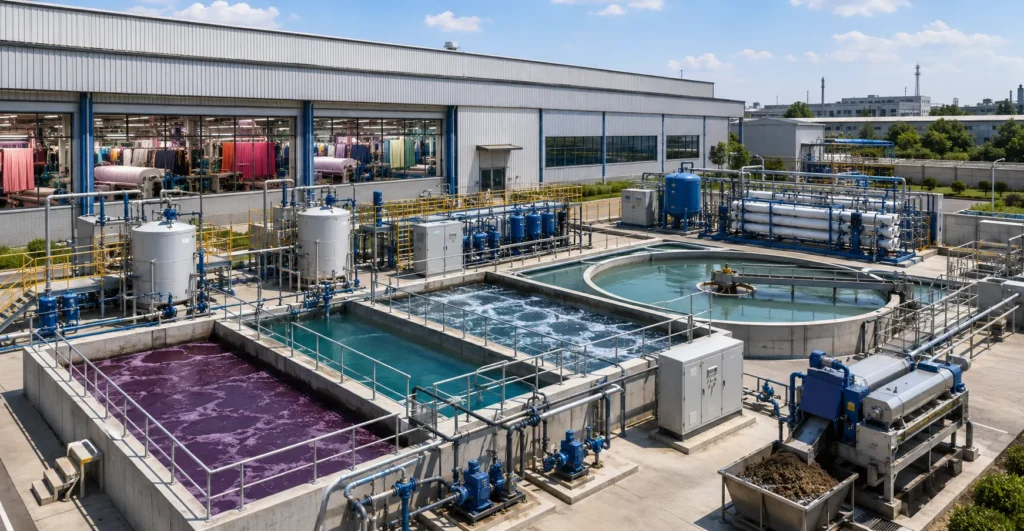 Textile & Dyeing manufacturer supplier exporter installation contractor by Mechwat for INDUSTRY-WISE ETP SOLUTIONS.