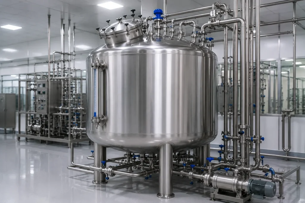 WFI storage tanks manufacturer supplier exporter installation contractor by Mechwat for Pharma & Healthcare.