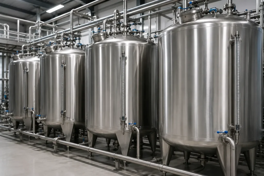 Whey, cream & dairy process tanks manufacturer supplier exporter installation contractor by Mechwat for Liquid Storage.